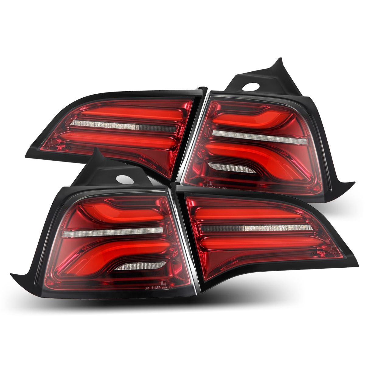 Picture of Alpharex USA 601020 Pro-Series LED Tail Lights Fits for 2017-2022 Tesla Model 3 - Red Smoke