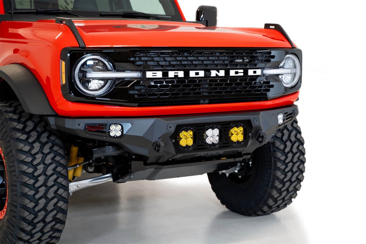 Picture of Addictive Desert Designs F230194120 Bomber Front Bumper for 2021-2022 Ford Bronco