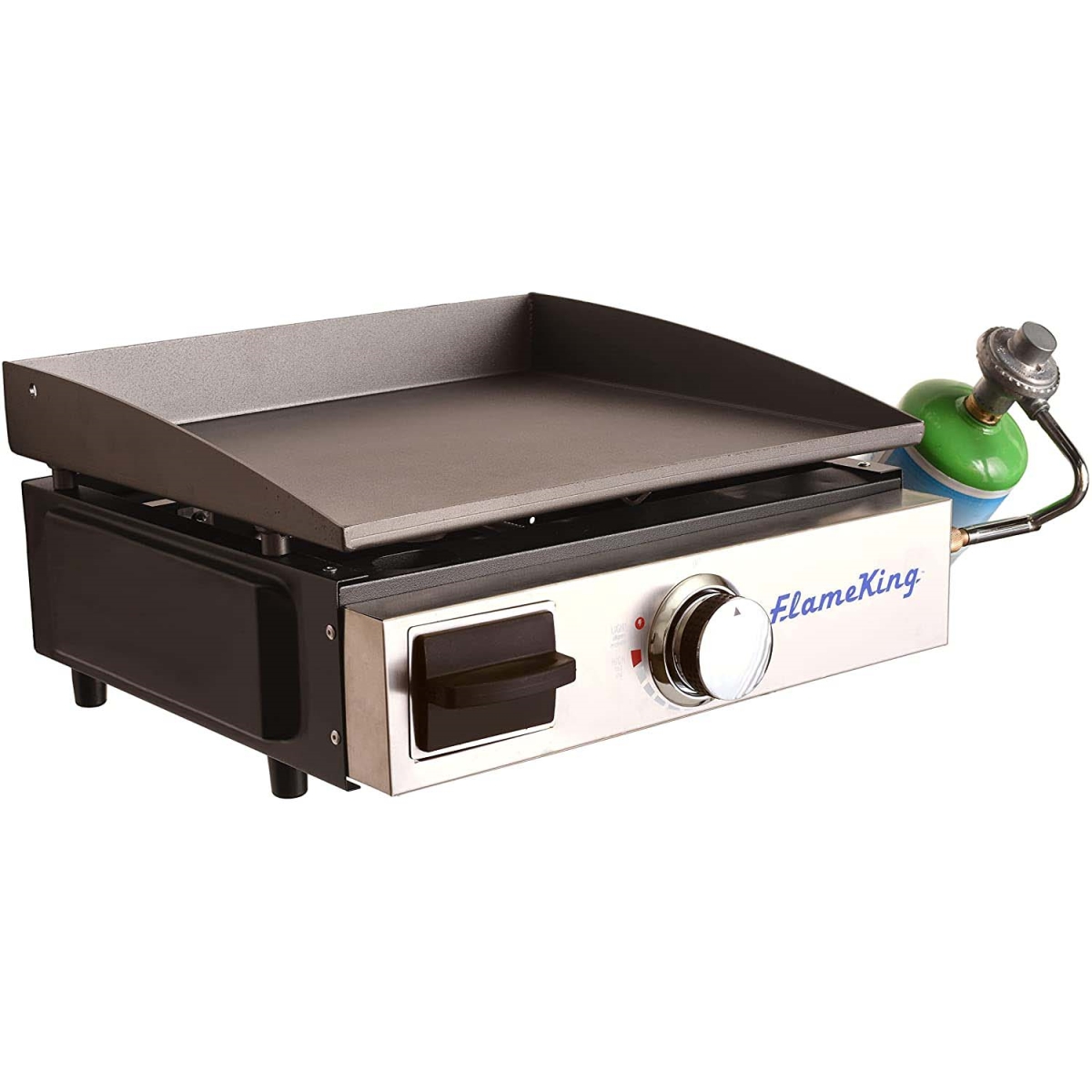 Picture of Flame King Y6E-YSNFMHT200 Flat Top Portable Propane Cast Iron Grill Griddle with Mounting Bracket