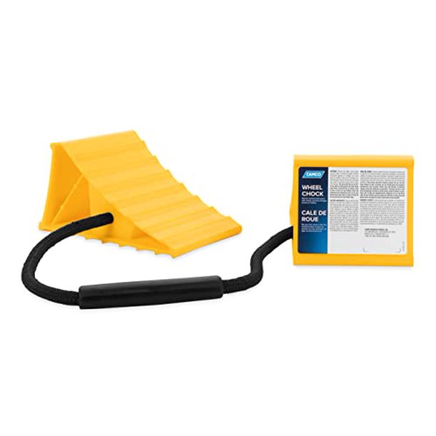 44470 Double Wheel Chock with Rope, Yellow