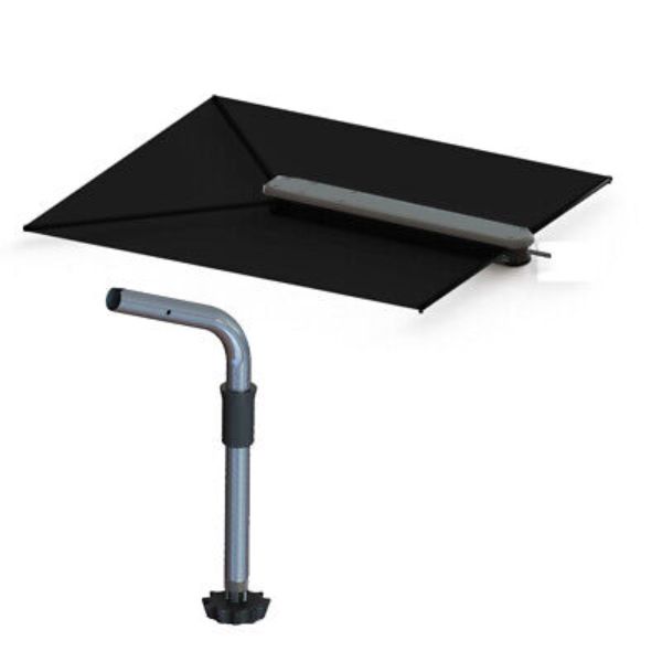 Taco Marine ShadeFin Canvas Boat Shade with Fixed Rod Holder Mount Kit & Storage Bag, Black | by West Marine