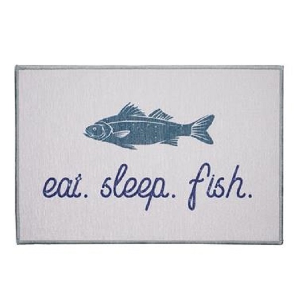455838 27 x 18 in. Eat Sleep Fish Doormat