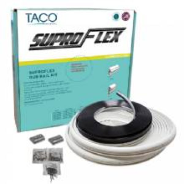 TACO Marine SuproFlex Small Rub Rail Kit, Frosty White, 1-19/32" x 25/32" x 60' Made in USA in White | Camping World