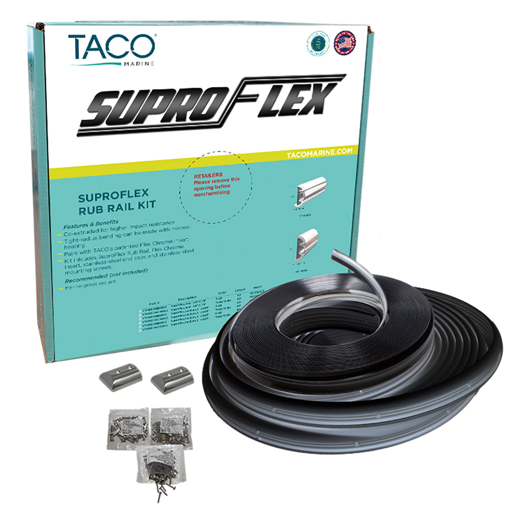 TACO Marine 2" x 906" Medium SuproFlex Rub Rail Kit, Black, 60' Made in USA | Camping World