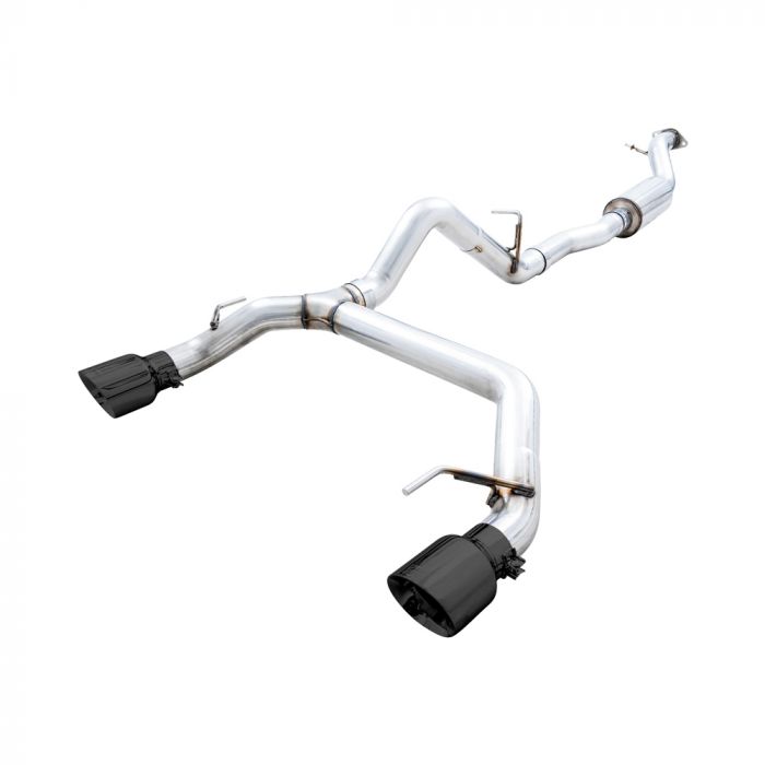 0FG Diamond Black Cat Back Exhaust System with 3 in. Dual Exit & 4.5 in. Tips for 2021-2022 Bronco