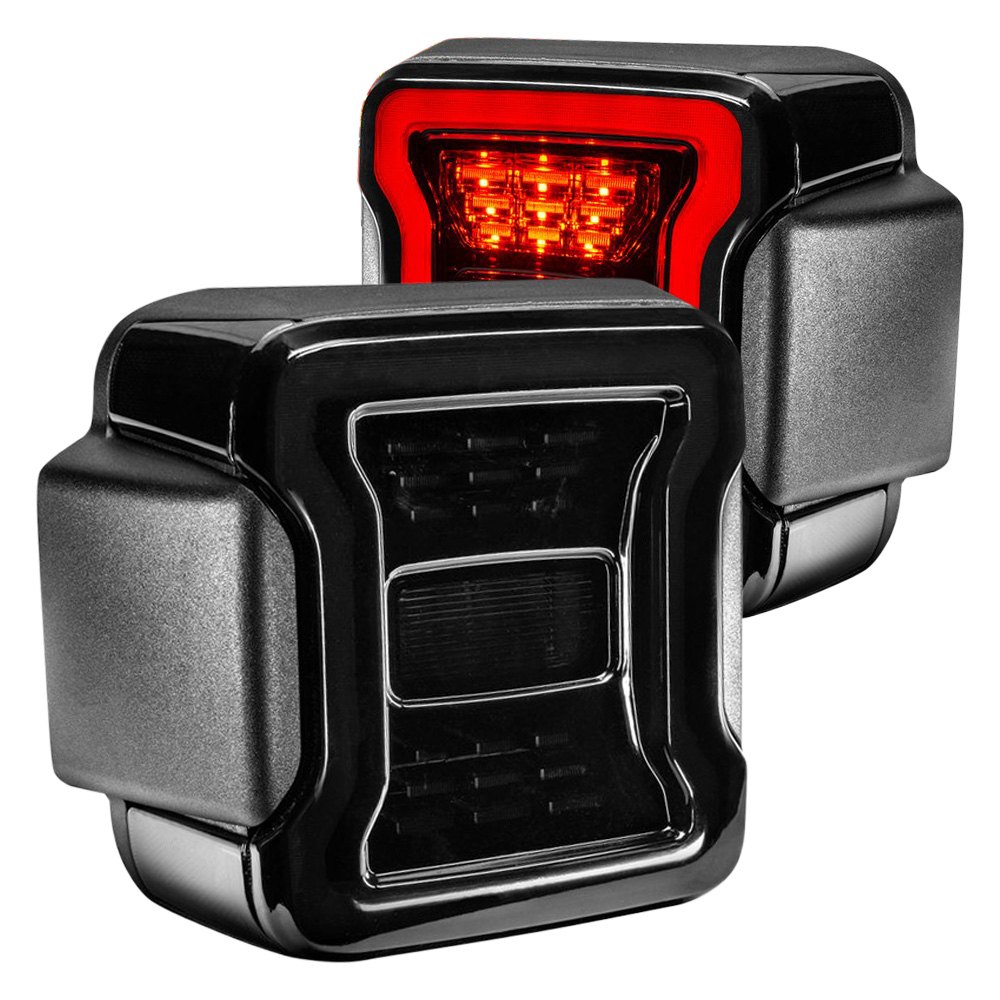 5852-504 Black & Smoke Fiber Optic LED Tail Lights for Jeep Wrangler JL