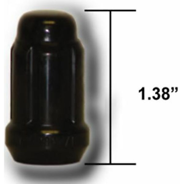12 mm x 1.5 Thread Size, 60 Degree Conical Bulge, Acorn, 1.38"/35 mm Overall L, 6 Spline Tool, Blk