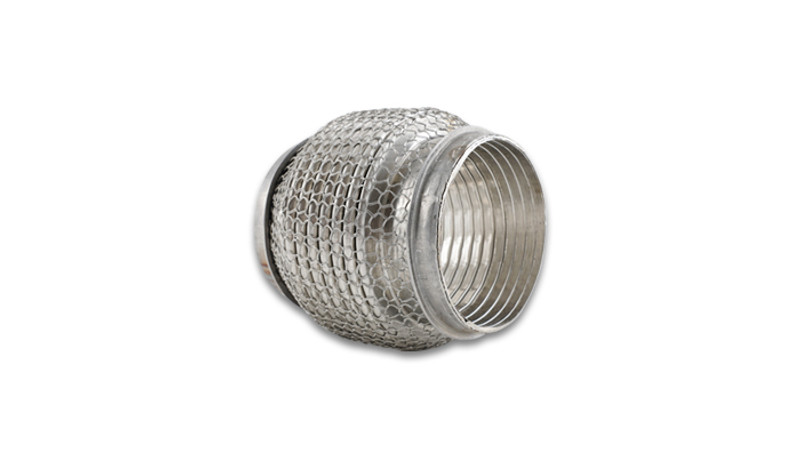 3 in. Inlet & Outlet x 4 in. Long Stainless Steel Flex Coupling with Interlock Liner & Mesh Braid