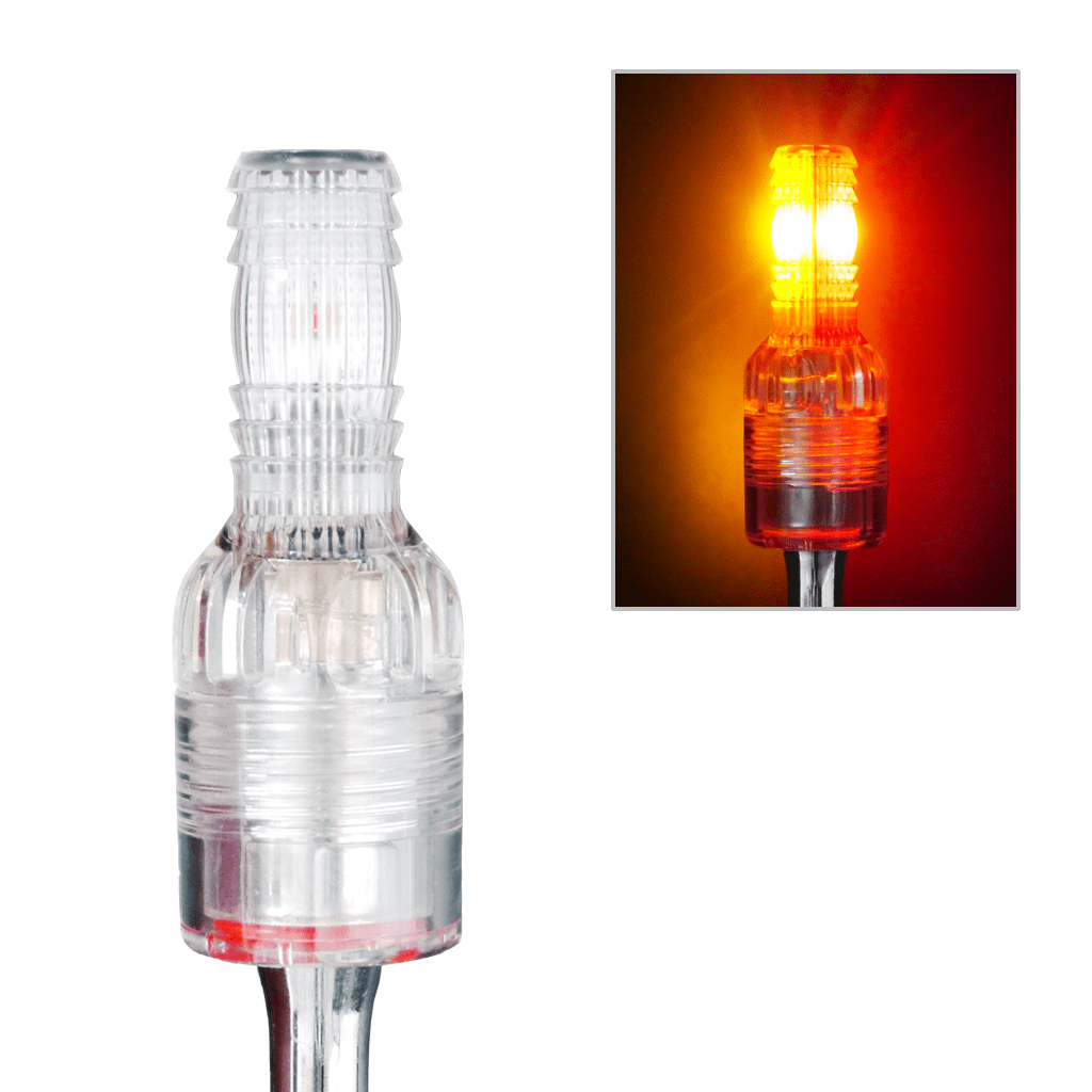 SC3AR Super Bright Amber & Red LED Whip Light with Locking Base