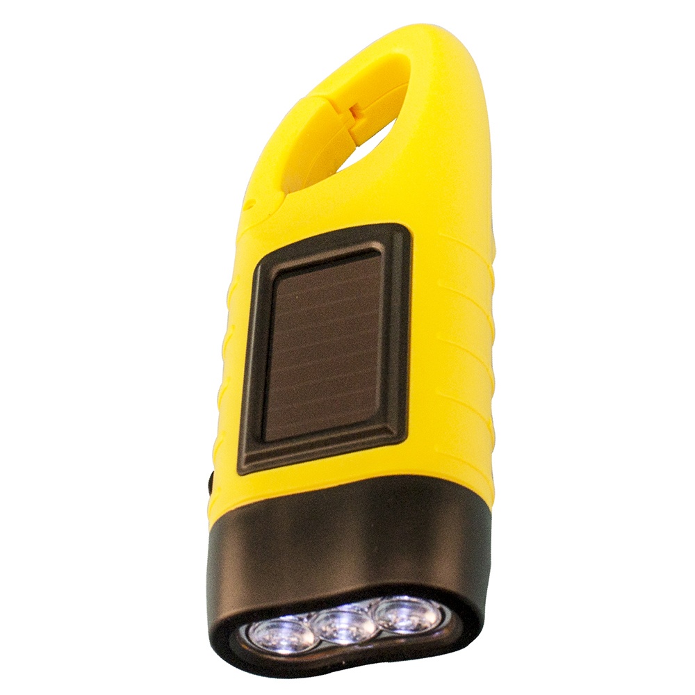 11016 Handcrank Flashlight with Solar Panel & Clip
