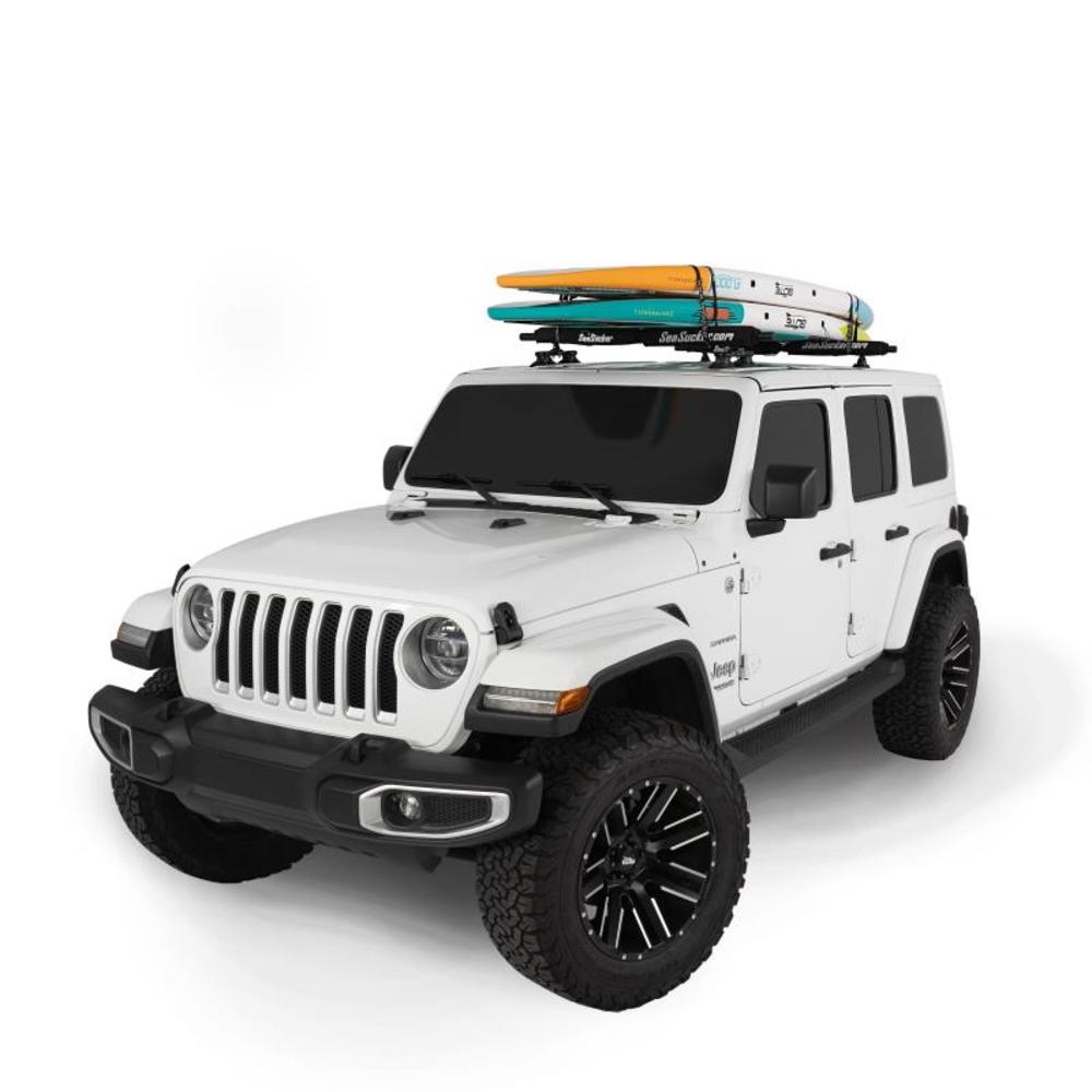60 Inch Cross Bars, Four Powerful 120 Pounds Pull-Strength Rated Vacuum Mount/ Two Rear