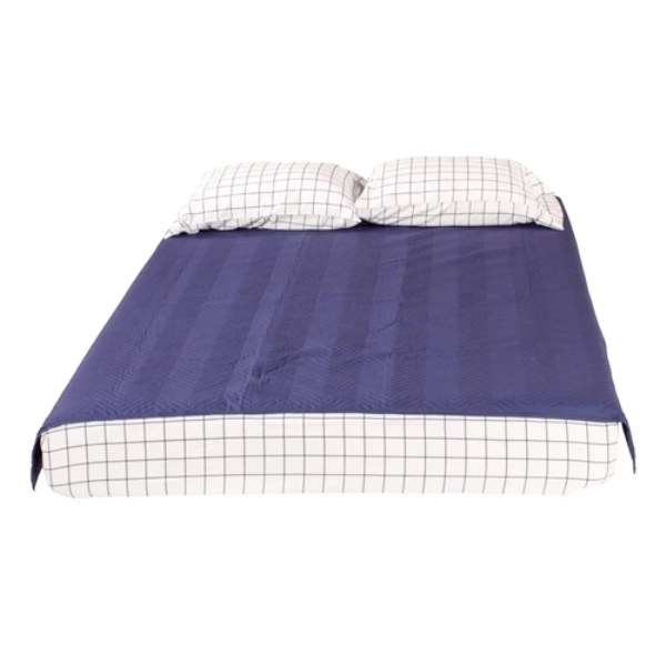 Lippert Components M6V-2022107826 Thomas Payne Microfiber 3-In-1 Tuck Bedding Set - Navy Check - Size Narrow King