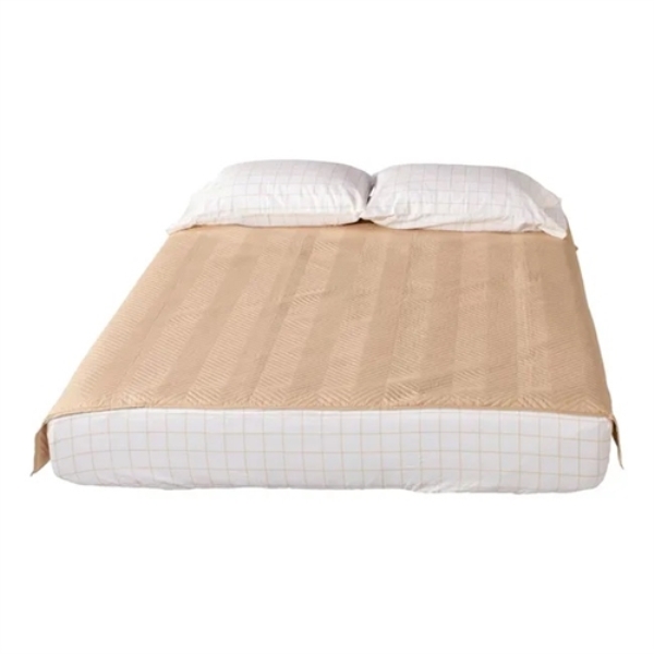 Lippert Components M6V-2022107829 Thomas Payne Microfiber 3-In-1 Tuck Bedding Set - Tan Check - Size Short Queen