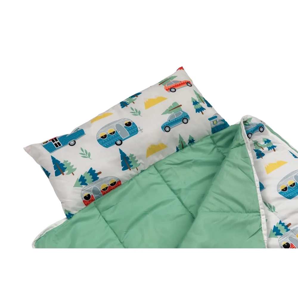 Picture of Lippert Components M6V-2022107837 67 x 62 in. Thomas Payne Kids Sleeping Bag with Pillow - Green