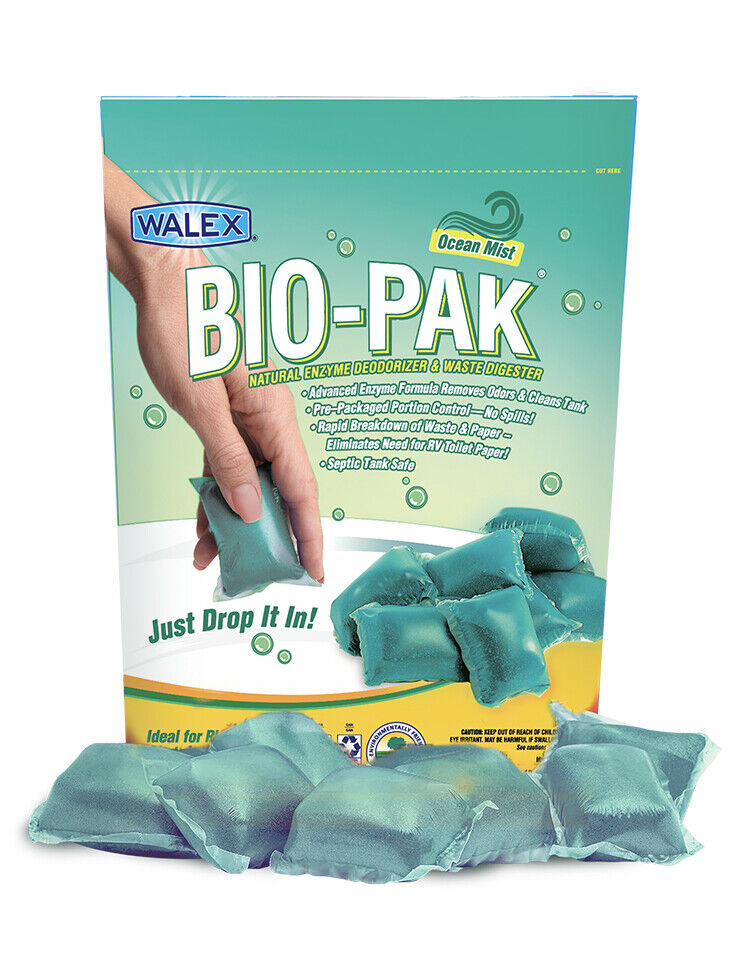 Walex Bio-Pak RV Natural Enzyme Deodorizer and Waste Digester, Ocean Mist, 10-Pack | Camping World