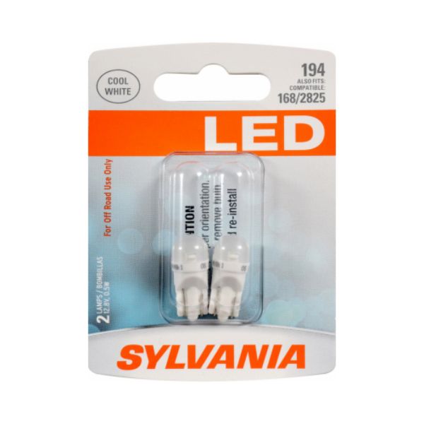 Picture of Sylvania 194SLBP2 194 T10 W5W Bright LED Mini Bulb, White - Pack of 2 - Case of 24