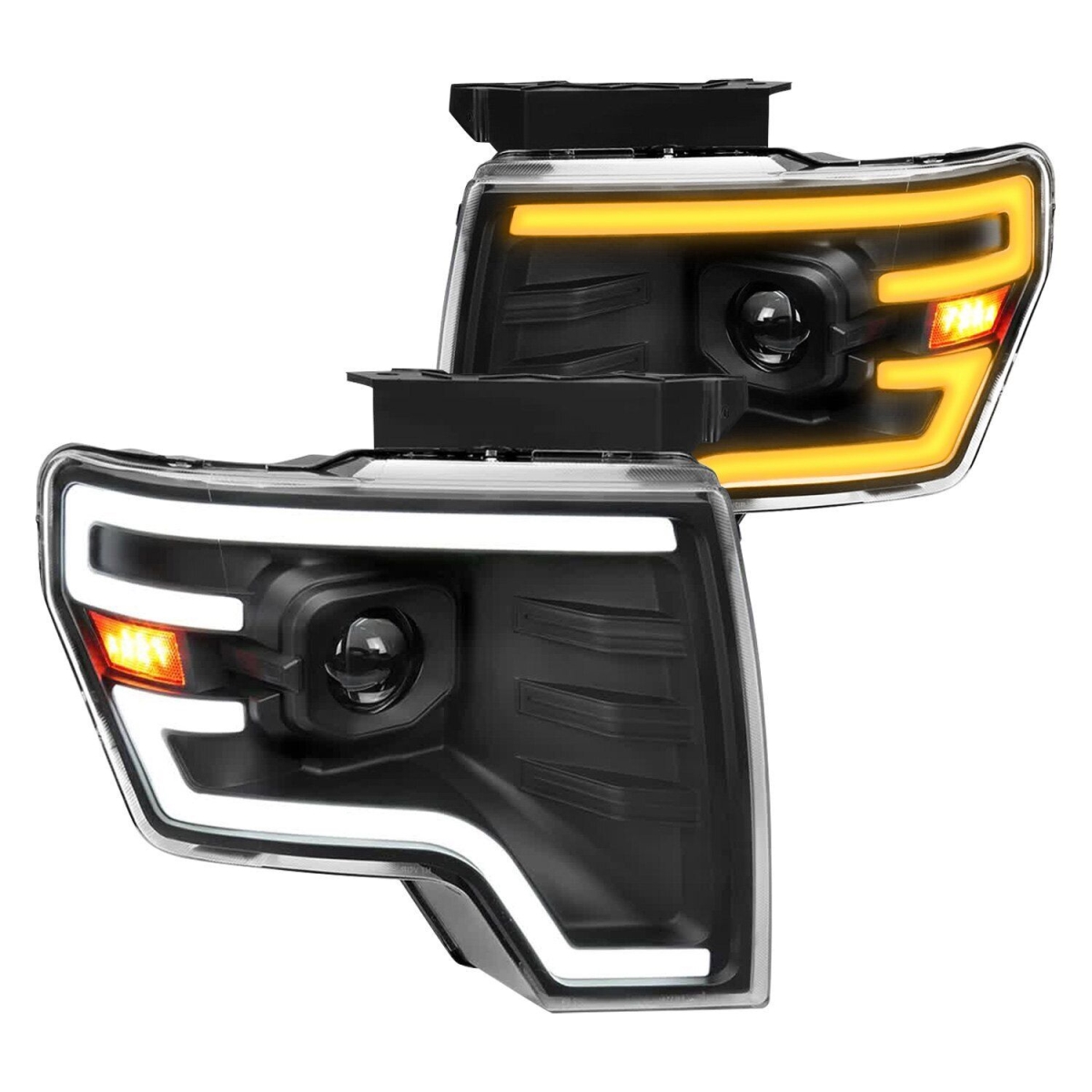 5009JMSQRS Projector Headlights, Matte Black