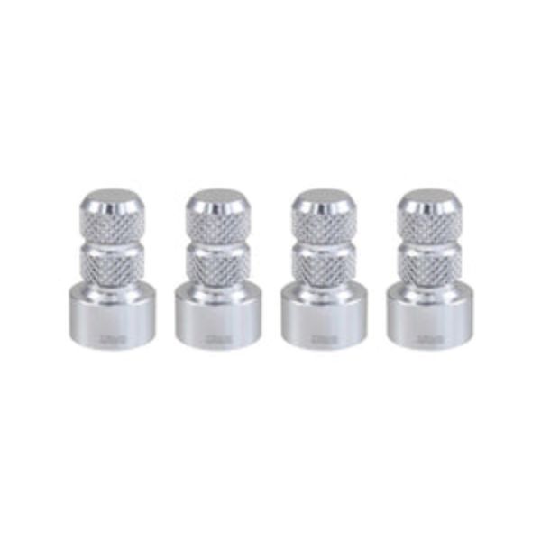 WVC002NC Silver Billet Aluminum Valve Stem Cap, Set of 4