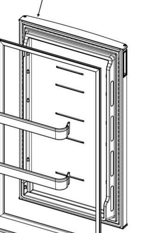 640158 Freshfood Door & Gasket - Stainless Steel