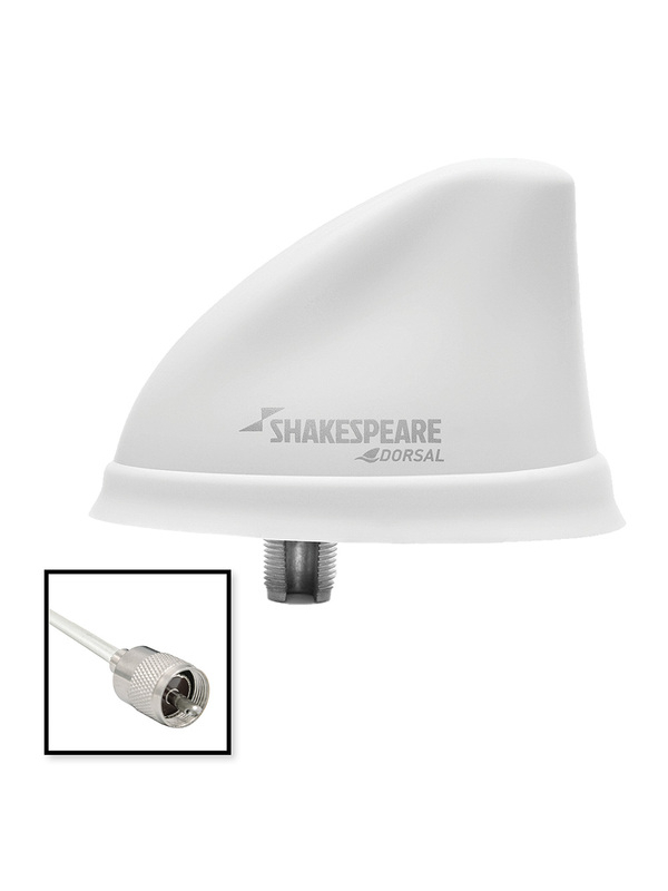 Dorsal Antenna White Low Profile 26ft RGB Cable w/PL-259