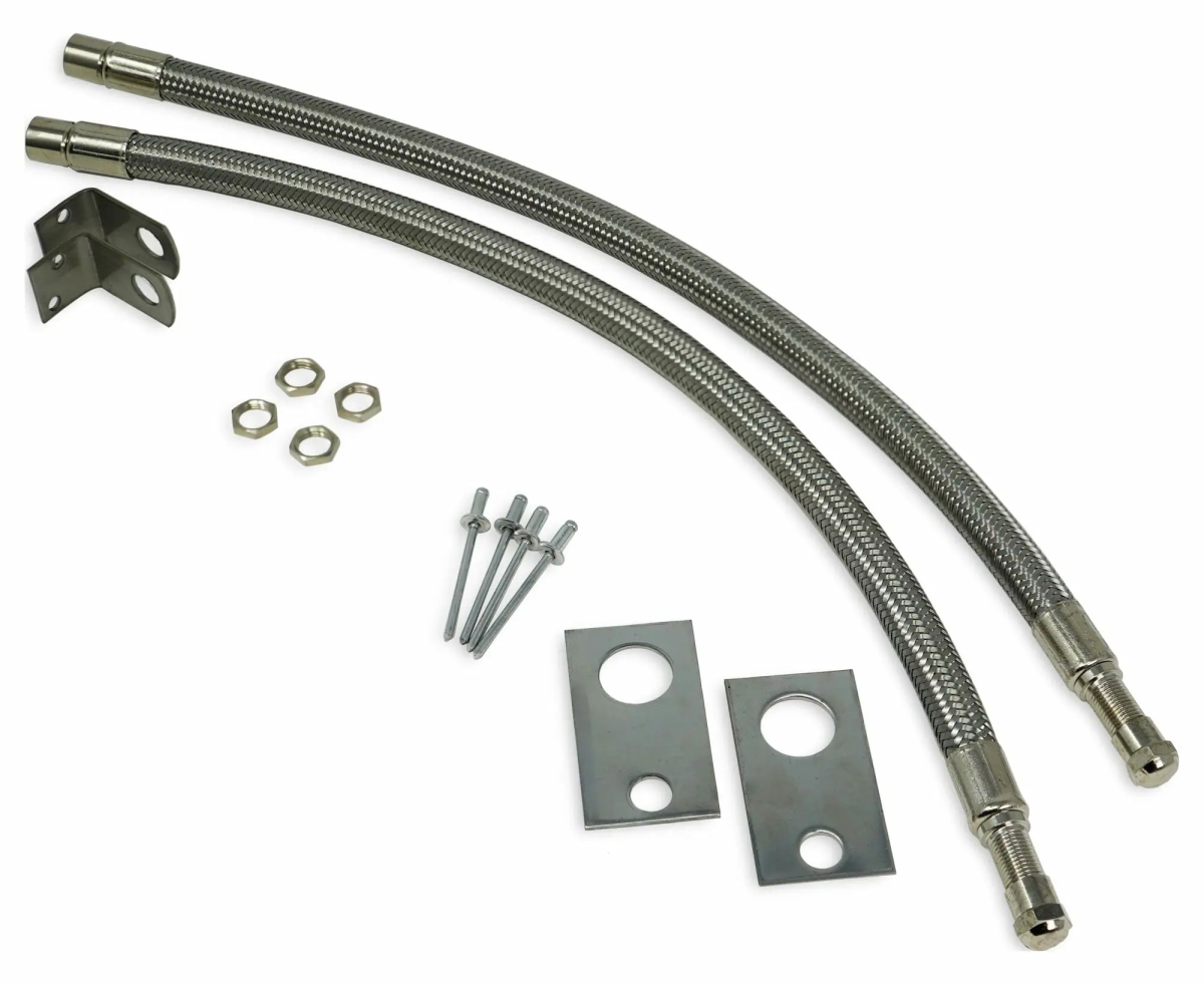 TireMinder 16"-19.5" Braided Steel Valve Extender Kit for Dually Wheels, Hub-Mounted, 2-Pack | Camping World