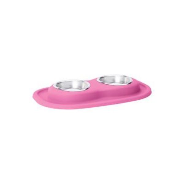 Picture of Weathertech DL0801PK 8 oz Double Low Pet Feeding Bowl&#44; Pink