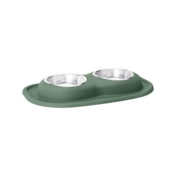 Picture of Weathertech DL1602HG 16 oz Double Low Pet Feeding Bowl&#44; Hunter Green