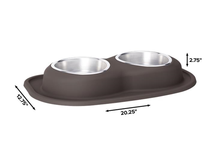 Picture of Weathertech DL3203DB 32 oz Double Low Pet Feeding Bowl&#44; Dark Brown
