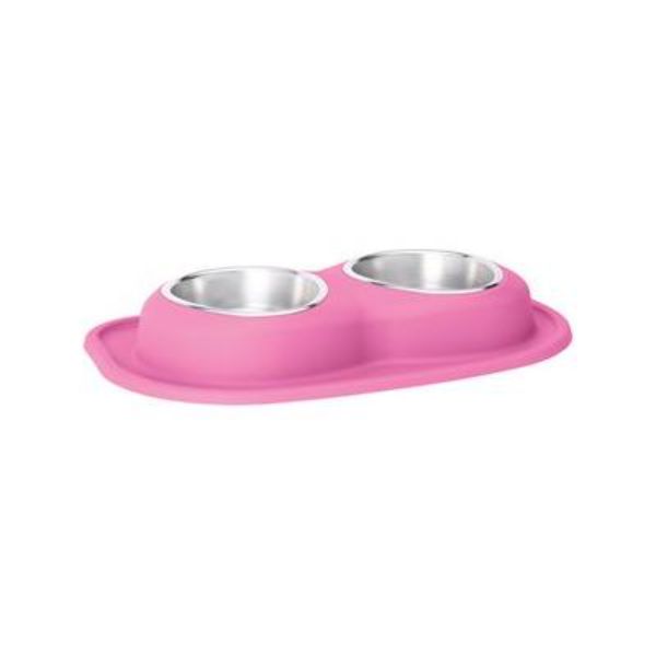 Picture of Weathertech DL3203PK 32 oz Double Low Pet Feeding Bowl&#44; Pink