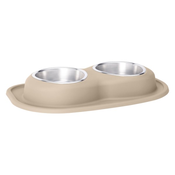 Picture of WeatherTech DL3203TN 32 oz Double Stainless Steel Low Pet Bowl&#44; Tan