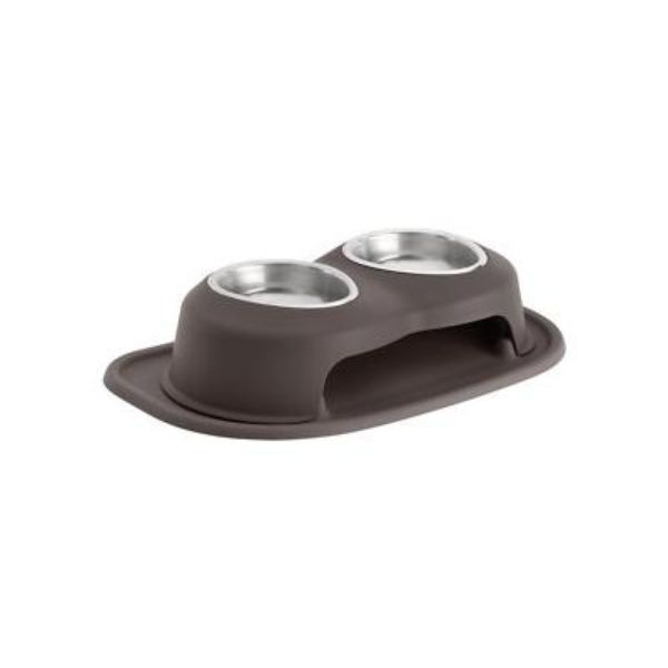 Picture of Weathertech HC1604DBDB 4 in. 16 oz Double High Stainless Steel Pet Bowl&#44; Dark Brown