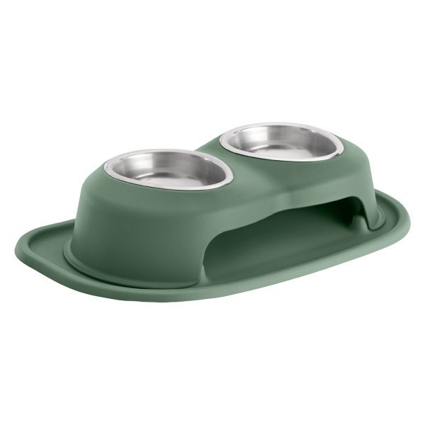 Picture of WeatherTech HC1604HGHG 4 in. Double Stainless Steel High Pet Bowl - 16 oz&#44; Hunter Green