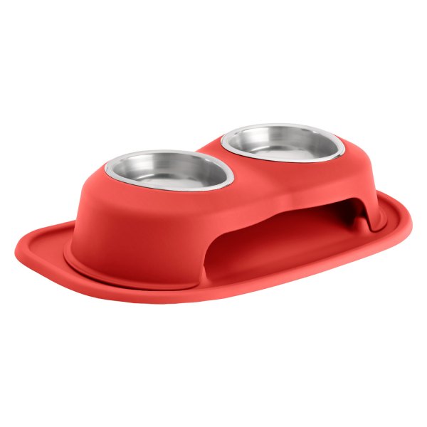 Picture of WeatherTech HC1604RDRD 4 in. Double Stainless Steel High Pet Bowl -16 oz&#44; Red