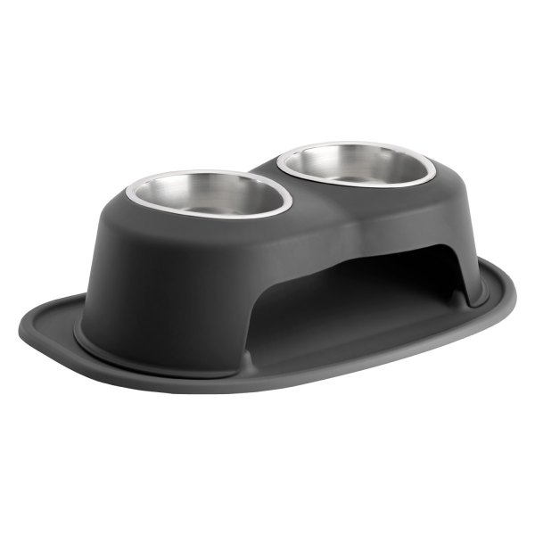 Picture of WeatherTech HC3206BKBK 6 in. Double Stainless Steel High Pet Bowl - 32 oz&#44; Black
