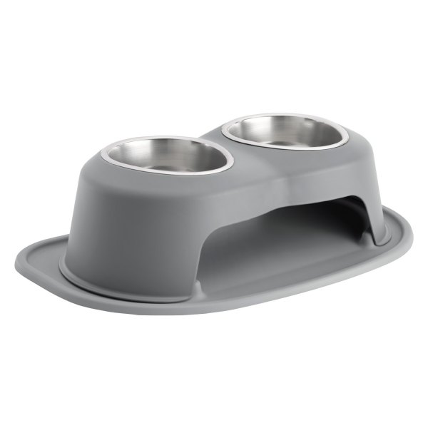 Picture of WeatherTech HC3206DGDG 6 in. Double Stainless Steel High Pet Bowl - 32 oz&#44; Dark Gray