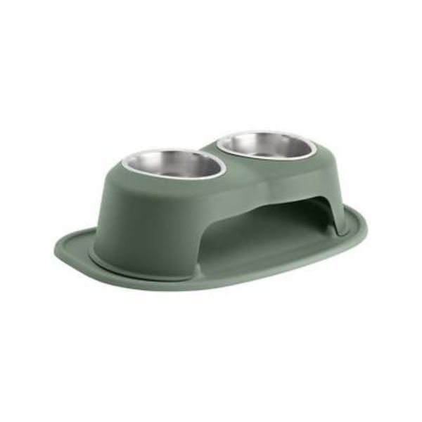 Picture of Weathertech HC3206HGHG 6 in. 32 oz Double High Stainless Steel Pet Bowl&#44; Hunter Green