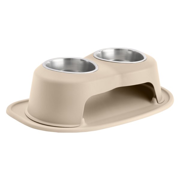 Picture of WeatherTech HC3206TNTN 6 in. Double Stainless Steel High Pet Bowl - 32 oz&#44; Tan