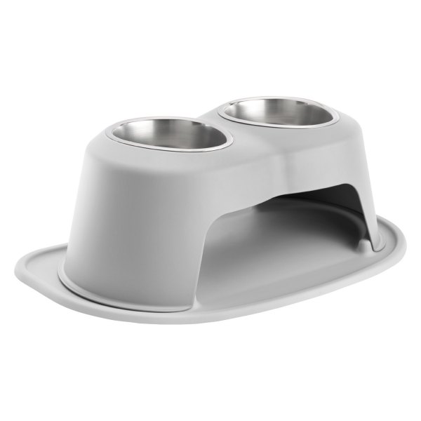Picture of Weathertech HC3208LGLG 8 in. 32 oz Double High Stainless Steel Pet Bowl&#44; Light Grey