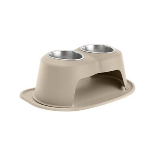 Picture of Weathertech HC3208TNTN 8 in. 32 oz Double High Stainless Steel Pet Bowl&#44; Tan