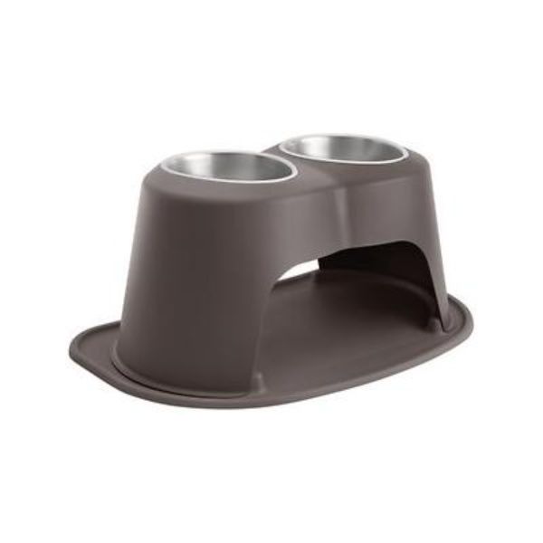Picture of Weathertech HC6410DBDB 10 in. 64 oz Double High Stainless Steel Pet Bowl&#44; Dark Brown