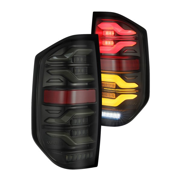 Picture of Alpharex Usa 672030 Luxx-Series Alpha Black Sequential Fiber Optic LED Tail Lights for 2014-2021 Toyota Tundra
