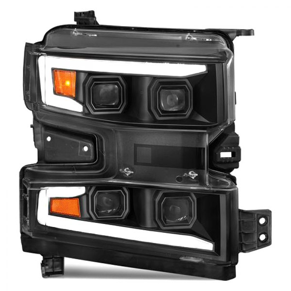 111566R Black Sequential DRL Bar Projector LED Headlight for 2019-2022 Chevy Silverado 1500