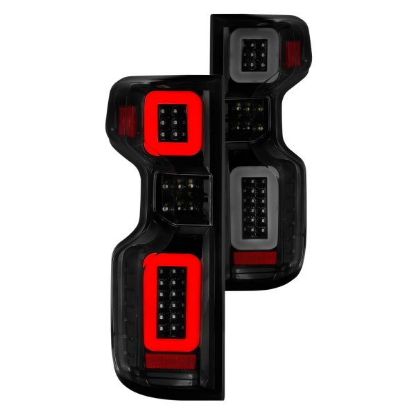 311415 Sequential Fiber Optic LED Tail Lights for 2019-2023 Chevy Silverado 1500, Black & Smoke