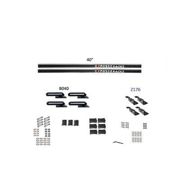 8008670BK 40 in. Solid Black B040-Z176 Crossbars, Set of 2