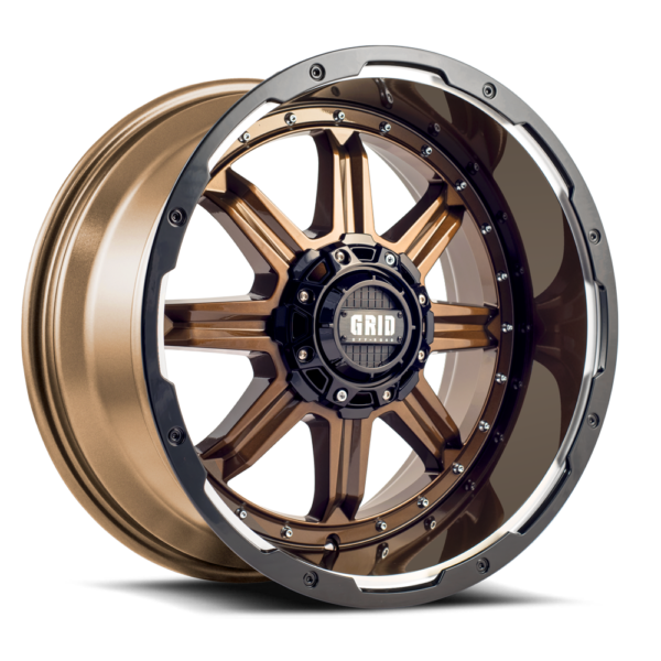 117988R152 17 x 9.0 in. 8 x 180 Bolt Pattern 15 Offset 124.2 mm Center Bore GD10 Gloss Bronze & Black Wheel for 1999-2013 GMC Sierra 2500
