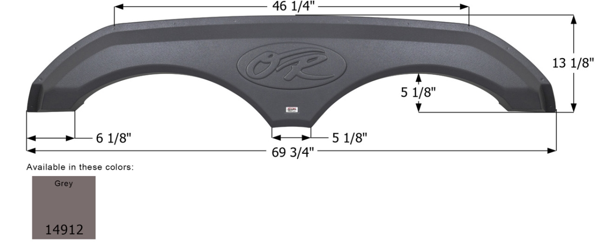 14912 Open Range RV Tandem Fender Skirt, Grey