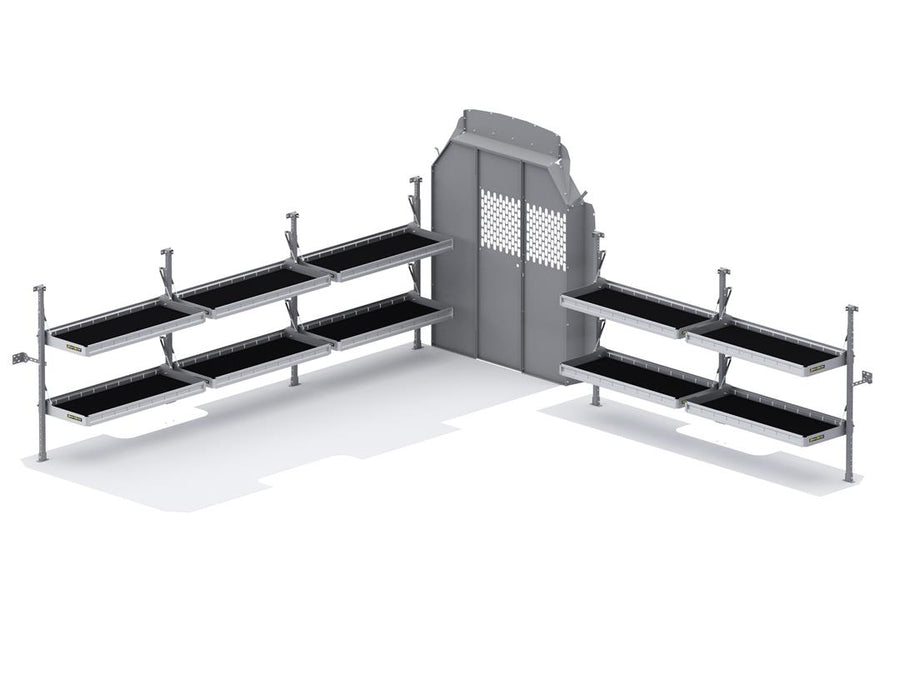51SLHS 170 in. WB Folding Shelves Package for High Roof - Sliding Partition