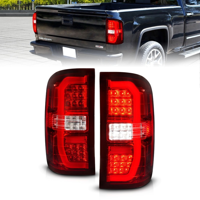 311466 LED Taillights for 2014-2018 GMC Sierra 1500, Red