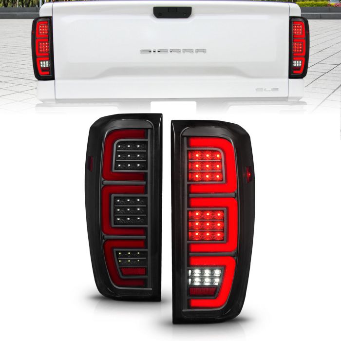 311458 Full LED Tail Light Assembly for 2019-2021 GMC Sierra 1500 - Black & Smoke