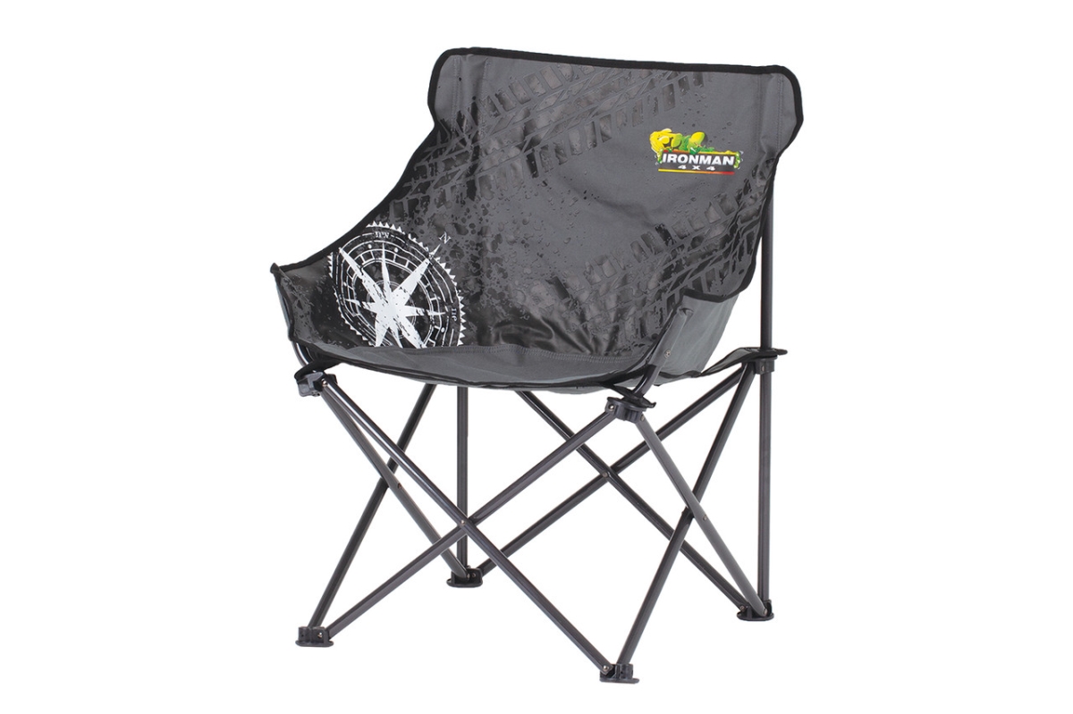 ICHAIR0034 Low Back Camp Chair, Black & Grey - Mid Size